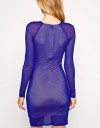 Rochie Albastra cu Maneci Lungi LC21666